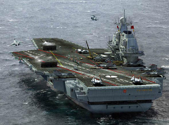 解放軍新建航母上海某船廠現身 外形巨大
