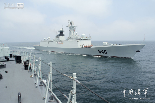 資料圖：北海艦隊鹽城號新型導彈護衛(wèi)艦。