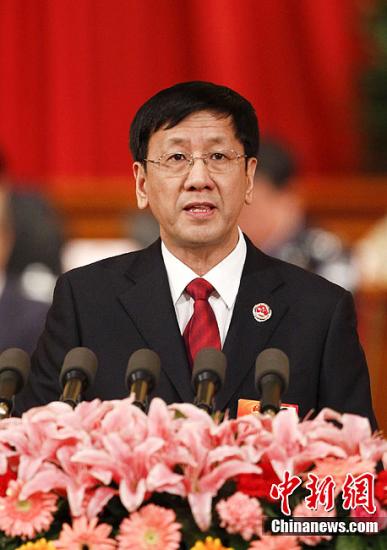 第十一屆全國人民代表大會第五次會議3月11日下午在人民大會堂舉行第四次全體會議，聽取最高人民檢察院檢察長曹建明作最高人民檢察院工作報告。中新社記者 盛佳鵬 攝